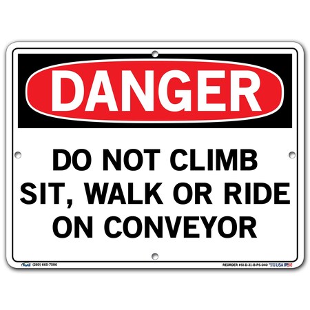 Vestil Polystyrene Sign, 9-1/2" Height, 12-1/2" Width, Polystyrene, Rectangle, English SI-D-31-B-PS-040